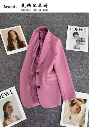 Loose straight tube slim 2025 spring Blazer for Office - Negative Apparel