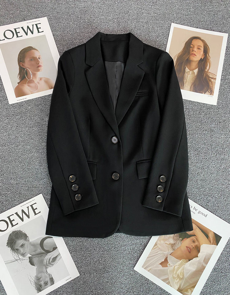 Loose straight tube slim 2025 spring Blazer for Office - Negative Apparel