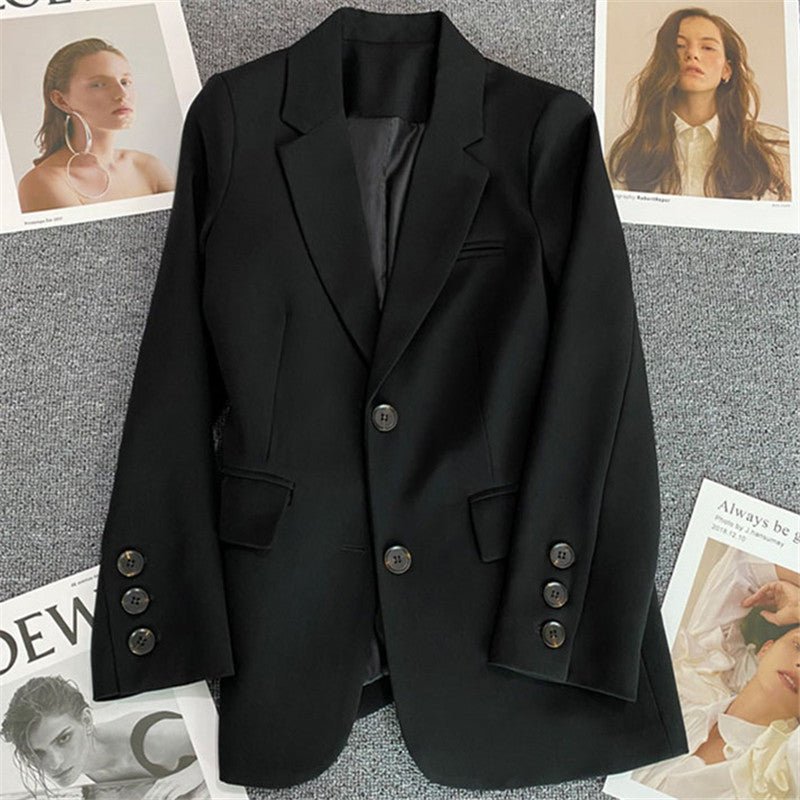 Loose straight tube slim 2025 spring Blazer for Office - Negative Apparel