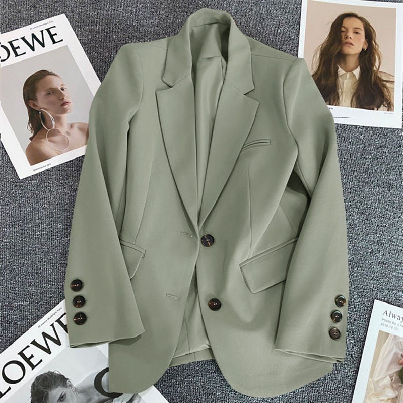 Loose straight tube slim 2025 spring Blazer for Office - Negative Apparel