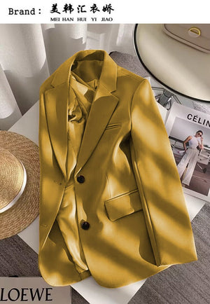 Loose straight tube slim 2025 spring Blazer for Office - Negative Apparel