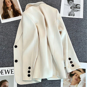 Loose straight tube slim 2025 spring Blazer for Office - Negative Apparel