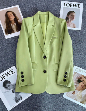 Loose straight tube slim 2025 spring Blazer for Office - Negative Apparel