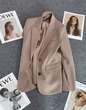 Loose straight tube slim 2025 spring Blazer for Office - Negative Apparel