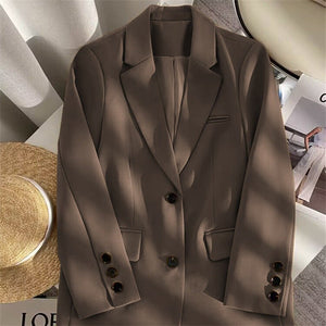 Loose straight tube slim 2025 spring Blazer for Office - Negative Apparel
