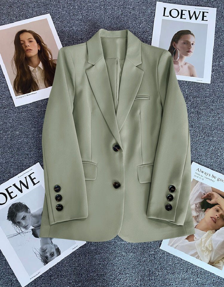 Loose straight tube slim 2025 spring Blazer for Office - Negative Apparel