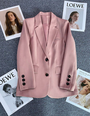 Loose straight tube slim 2025 spring Blazer for Office - Negative Apparel