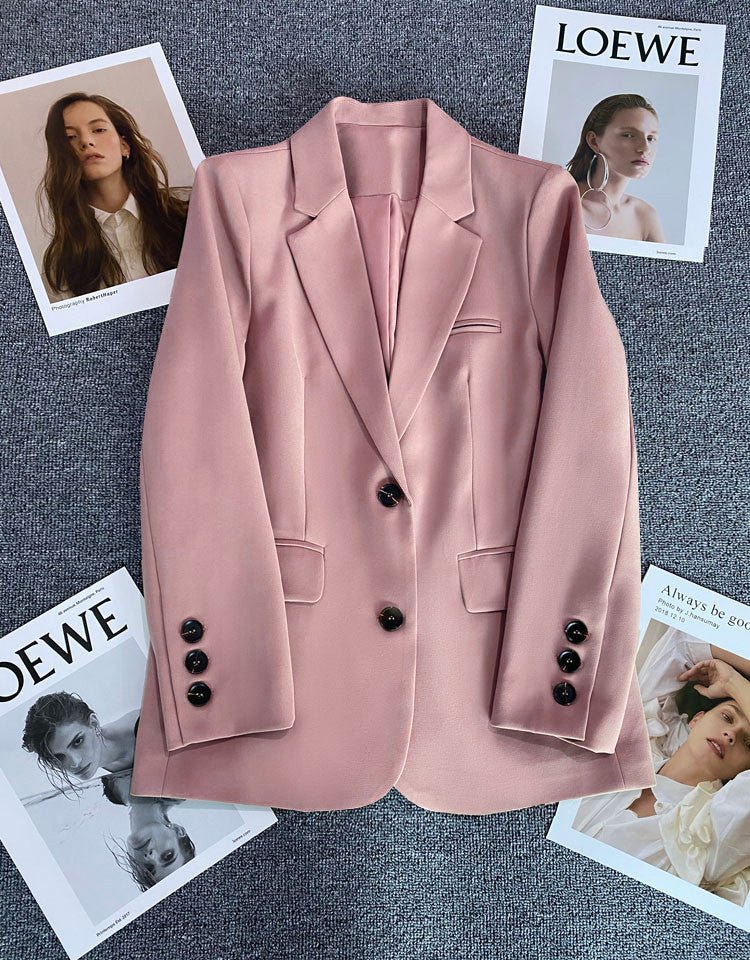Loose straight tube slim 2025 spring Blazer for Office - Negative Apparel