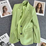 Loose straight tube slim 2025 spring Blazer for Office - Negative Apparel