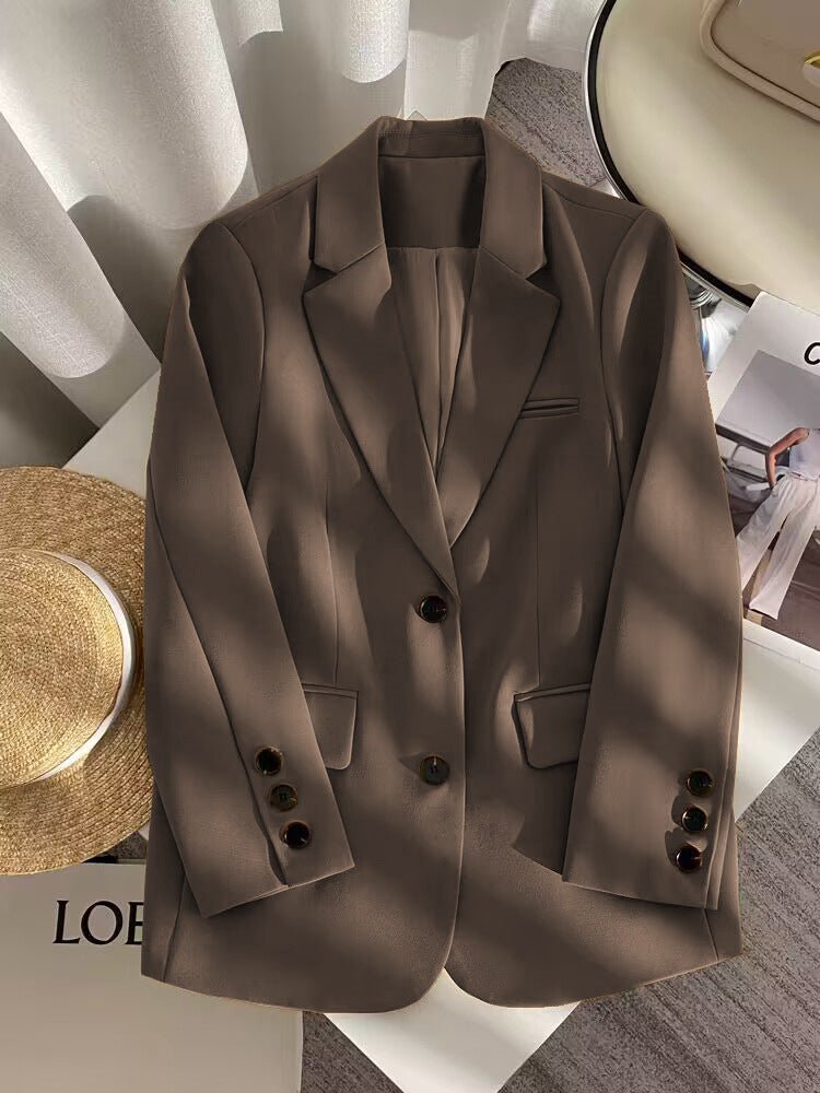 Loose straight tube slim 2025 spring Blazer for Office - Negative Apparel