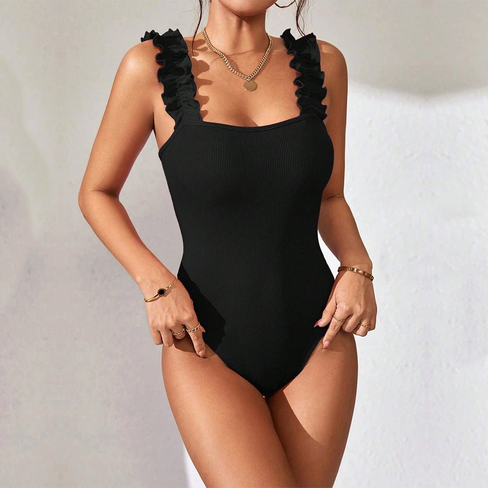 New knitted suspender vest top solid color sexy inside and outside sleeveless onesie - Negative Apparel