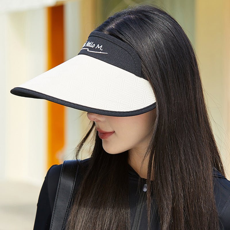 New style women's sun hat with letters sun protection hollow top hat outdoor travel sports hat spot wholesale and dispatch - Negative Apparel