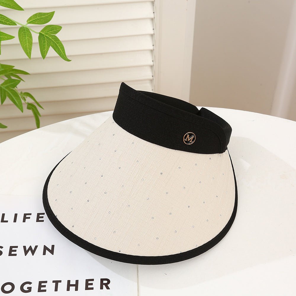 New style women's sun hat with letters sun protection hollow top hat outdoor travel sports hat spot wholesale and dispatch - Negative Apparel