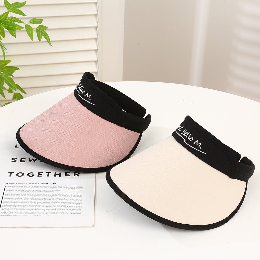 New style women's sun hat with letters sun protection hollow top hat outdoor travel sports hat spot wholesale and dispatch - Negative Apparel