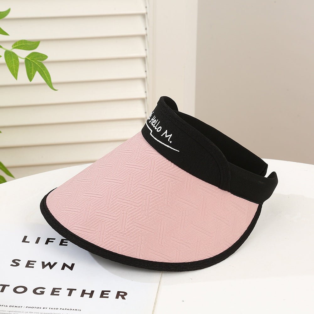 New style women's sun hat with letters sun protection hollow top hat outdoor travel sports hat spot wholesale and dispatch - Negative Apparel