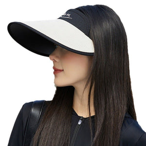 New style women's sun hat with letters sun protection hollow top hat outdoor travel sports hat spot wholesale and dispatch - Negative Apparel