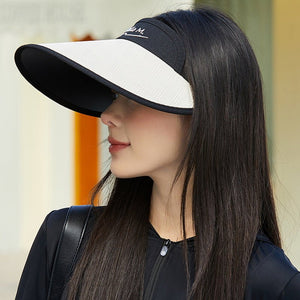 New style women's sun hat with letters sun protection hollow top hat outdoor travel sports hat spot wholesale and dispatch - Negative Apparel