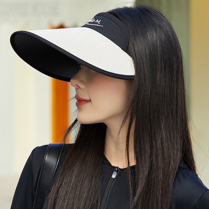 New style women's sun hat with letters sun protection hollow top hat outdoor travel sports hat spot wholesale and dispatch - Negative Apparel