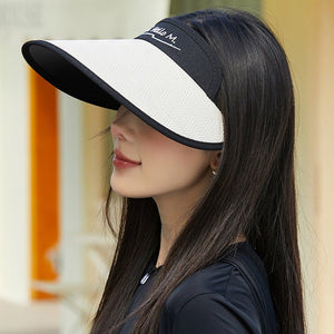New style women's sun hat with letters sun protection hollow top hat outdoor travel sports hat spot wholesale and dispatch - Negative Apparel