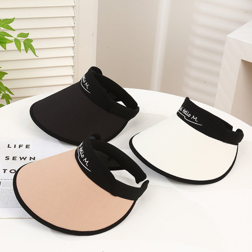 New style women's sun hat with letters sun protection hollow top hat outdoor travel sports hat spot wholesale and dispatch - Negative Apparel