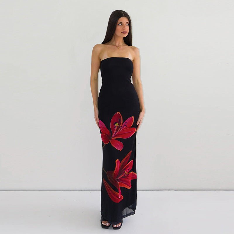 One - shoulder tube top backless strappy dress - Negative Apparel