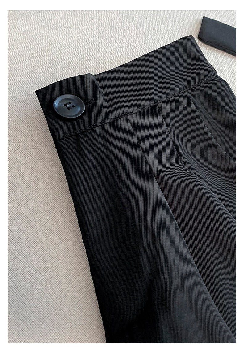 Pink high - end suit for women 2025 spring new design wide - leg pants two - piece suit - Negative Apparel