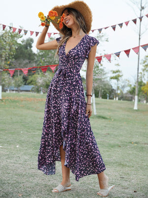 Self - designed V - neck Bohemian holiday style slim lace dress - Negative Apparel