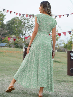 Self - designed V - neck Bohemian holiday style slim lace dress - Negative Apparel