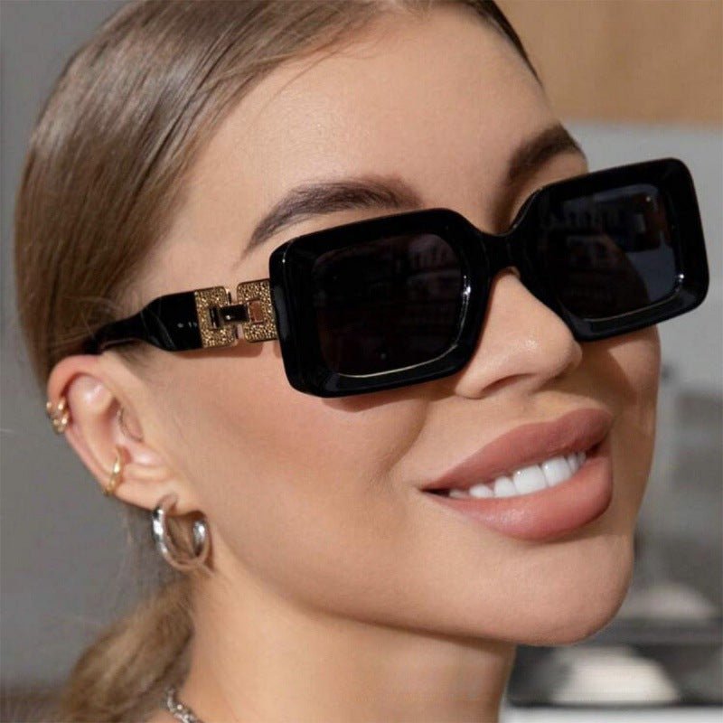 Square simple sunglasses 2025 small frame street shooting sunglasses ladies sunglasses - Negative Apparel